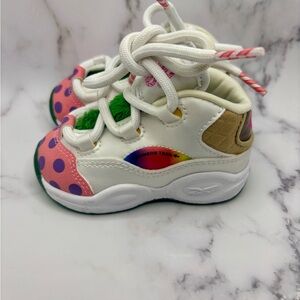 Reebok Kids Polka Dot Sneakers - White, Pink, Green